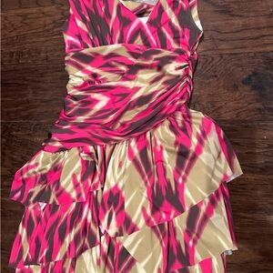 bebe Pink and Tan Maxi Dress